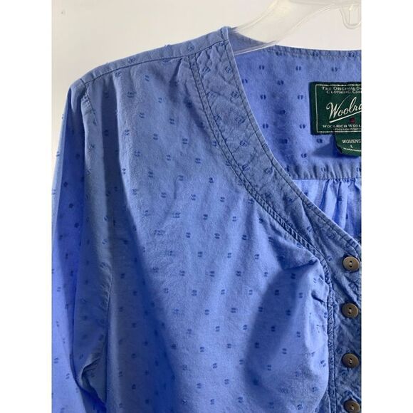 Woolrich Blue Cotton Boho Blouse Size L - Picture 6 of 11